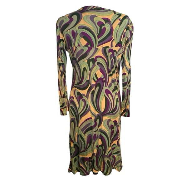 Emilio Pucci Womens Purple Blue Vintage 1960s 1970s Silk Dress - Picture 10 of 11